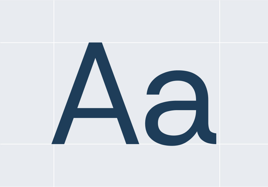 Large letters in brand typography